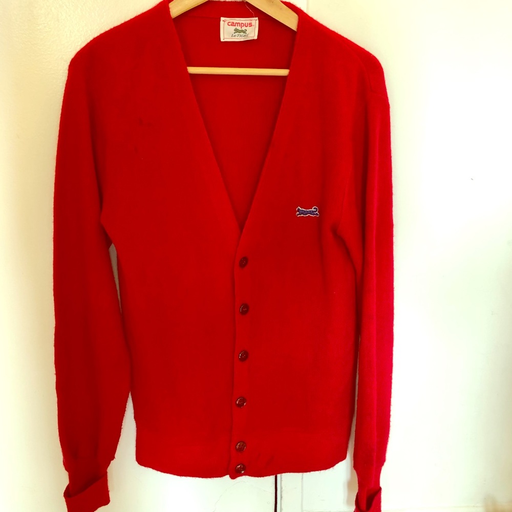 Vintage cherry red le Tigre cardigan
